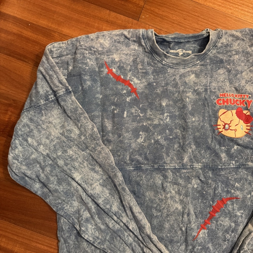 Universal Studios Hello Kitty Bride Of Chucky Spirit Jersey Acid Wash Small SM - Picture 5 of 9